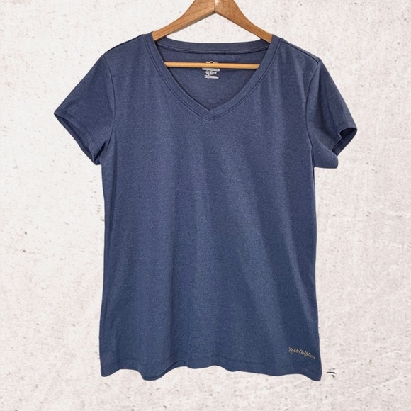 Blue Fitted V-Neck Short Sleeve Tee - Picture 1 of 4